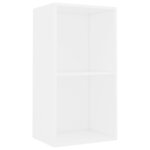 Vidaxl bibliothèque à 2 niveaux blanc 40x30x76 5 cm aggloméré