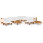 Salon de jardin meuble d'extérieur ensemble de mobilier 12 pièces avec coussins bois d'acacia solide 02_0015546
