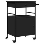 vidaXL Chariot de cuisine noir 56x43x89 5 cm bois d'ingénierie