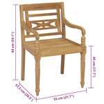 vidaXL Chaises Batavia avec coussins lot de 8 Bois de teck solide