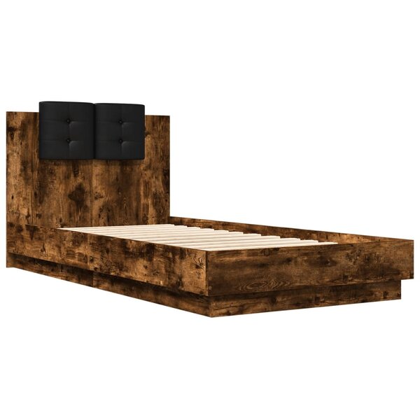 vidaXL Cadre de lit tête de lit chêne fumé 75x190 cm bois ingénierie