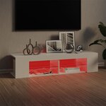 vidaXL Meuble TV avec lumières LED blanc brillant 135x39x30 cm