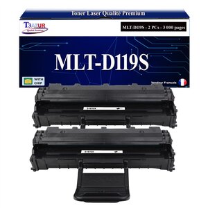 T3AZUR - 2x Toners compatibles avec Samsung MLTD119S D119S pour Samsung ML1610 ML1615 ML1620 ML1625 ML2010 ML2010L ML2010P ML2010PR ML2010R ML2015