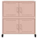 vidaXL Buffet rose 68 5x39x72 cm acier laminé à froid
