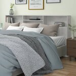 vidaXL Armoire de tête de lit Gris béton 220x19x103 5 cm