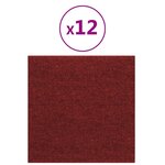 vidaXL Panneaux muraux 12 Pièces Rouge bordeaux 30x30 cm Tissu 1 08 m²