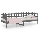 vidaXL Lit de jour sans matelas gris 90x190 cm bois de pin massif