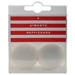 Boite de 4 aimants 32mm de diametre Blanc EXACOMPTA