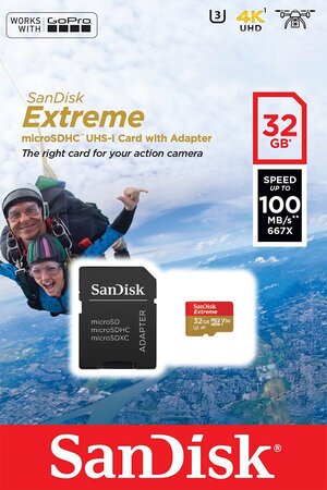 Carte mémoire Micro Secure Digital (micro SD) Sandisk Extreme 32Go