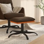 vidaXL Repose-pied Marron 60x60x36 cm Tissu et similicuir