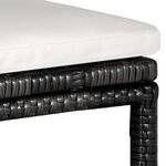 vidaXL Ensemble de bar de jardin 5 Pièces et coussins Résine tressée Noir