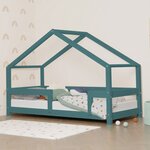 Lit cabane enfant LUCKY 120 x 190 vert pétrole