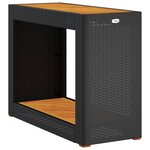 vidaXL Table d'appoint de jardin dessus en bois noir 100x40x75 cm