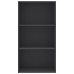 vidaXL Bibliothèque à 3 niveaux Gris 60x30x114 cm Aggloméré