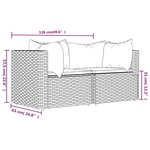 vidaXL Canapés d'angle de jardin et coussins 2 Pièces gris résine tressée