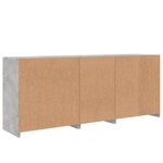 vidaXL Buffet avec lumières LED gris béton 162x37x67 cm