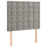 vidaXL Têtes de lit 2 Pièces Gris clair 90x5x78/88 cm Velours
