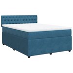 vidaXL Sommier à lattes de lit et matelas bleu 140x190 cm velours