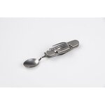 Ustensiles de poche pour le camping 6 en 1 - en inox