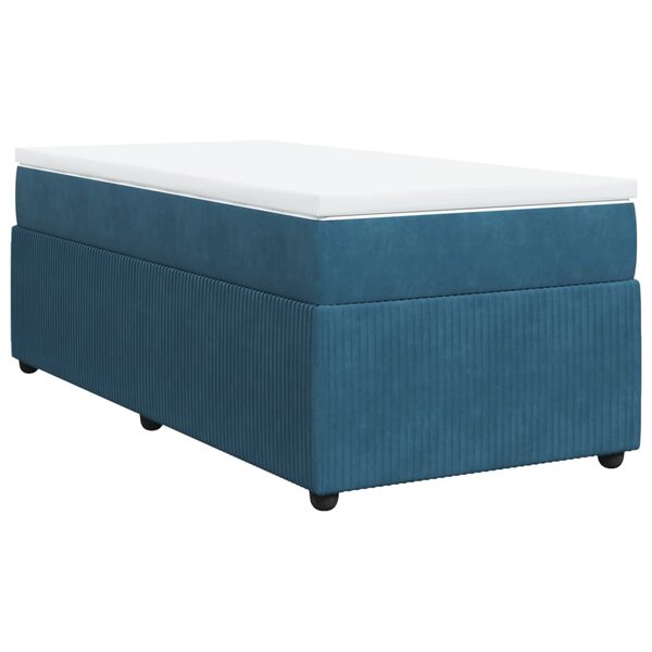 vidaXL Sommier à lattes de lit avec matelas Bleu foncé 90x190 cm