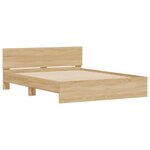 vidaXL Cadre de lit avec tête de lit chêne sonoma 140x190 cm
