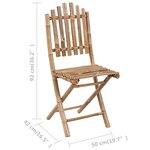 vidaXL Chaises pliables de jardin 2 Pièces avec coussins Bambou