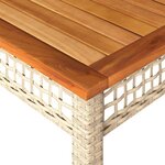 vidaXL Table de jardin beige 140x80x75 cm résine tressée et acacia