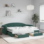 vidaXL Lit de jour avec gigogne et tiroirs sans matelas 80x200 cm