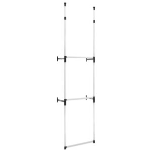 vidaXL Système de garde-robe télescopique avec barres Aluminium