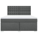vidaXL Sommier à lattes de lit avec matelas Gris foncé 180x200cm Tissu