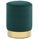 vidaXL Tabouret Vert foncé et doré Velours