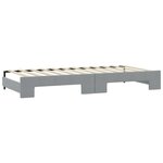 vidaXL Lit de jour avec gigogne et tiroirs gris clair 100x200 cm tissu