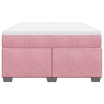 vidaXL Sommier à lattes de lit avec matelas Rose 140x190 cm Velours