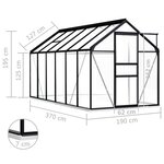 vidaXL Serre avec cadre de base Anthracite Aluminium 7 03 m²