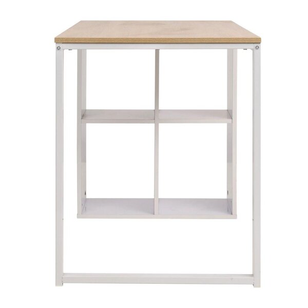 Bureau table meuble travail informatiqued'écriture 120 x 60 x 75 cm chêne et blanc 0502094