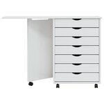 vidaXL Armoire roulante avec bureau MOSS blanc bois de pin solide