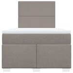 vidaXL Sommier à lattes de lit avec matelas Taupe 120x200 cm Tissu