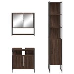 vidaXL Ensemble de meubles de salle de bain 3 Pièces Chêne marron