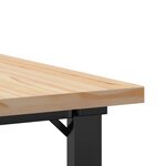 vidaXL Table basse cadre en O 70x70x40 5cm bois de pin massif et fonte