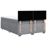 vidaXL Sommier à lattes de lit avec matelas Gris clair 140x190cm Tissu