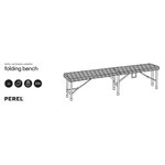 Perel Banc pliable avec motif d'osier Noir FP160R