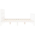 vidaXL Cadre de lit avec tête de lit blanc 140x190 cm bois massif