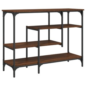 vidaXL Table console avec étagères chêne marron 100x35x75 cm