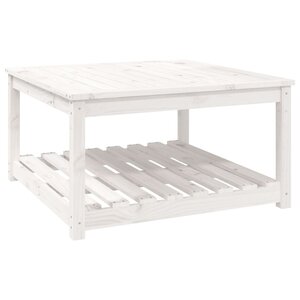 vidaXL Table de jardin blanc 82 5x82 5x45 cm bois massif de pin