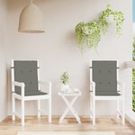 vidaXL Coussins de chaise à dossier bas lot de 2 gris foncé mélangé