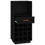 vidaXL Armoire à vin Noir 45x34x100 cm Bois de pin massif
