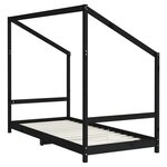 vidaXL Cadre de lit pour enfants noir 2x(90x190) cm bois de pin massif