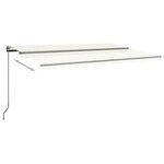 vidaXL Auvent automatique avec capteur de vent et LED 500x300 cm Crème