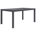 vidaXL Table de jardin Marron 150x90x72 cm Plastique Aspect de rotin