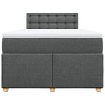 vidaXL Sommier à lattes de lit avec matelas Gris foncé 120x200cm Tissu